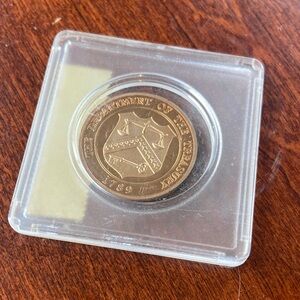US Dept of Treasury Gold Token in Protective Case from 1982 Proof Set